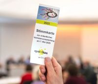 Stimmkarte spar+bau Vertreterversammlung 2025